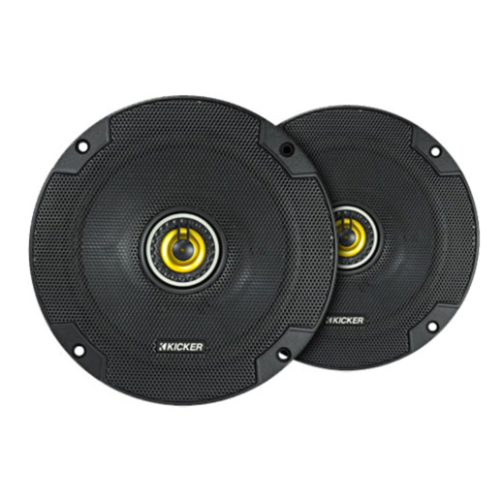 Altavoces para automóvil Kicker 46CSC654 CS-Series de 2 vías con 2 woofers (juego de 2) - Amarillo/negro