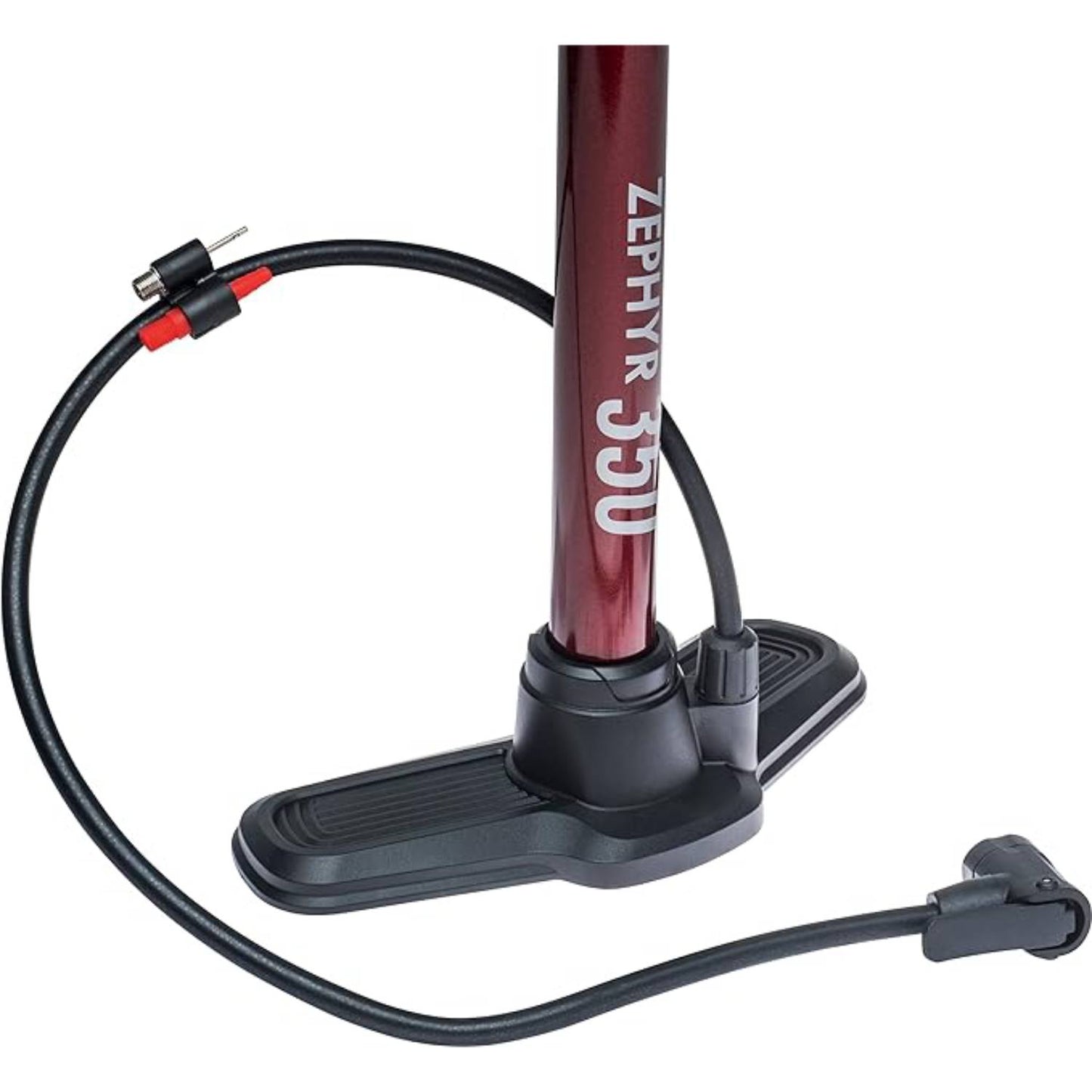 Bell Zephyr 350 Bicycle Floor Pump - Dark red/Maroon Black