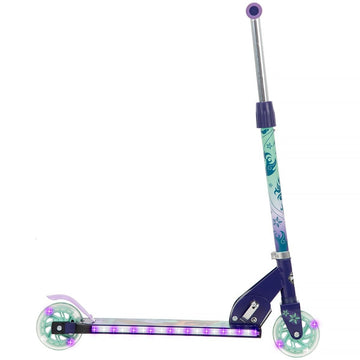 Patinete en línea eléctrico con luz Huffy Disney Pixar Raya and the Last Dragon, color verde y morado 