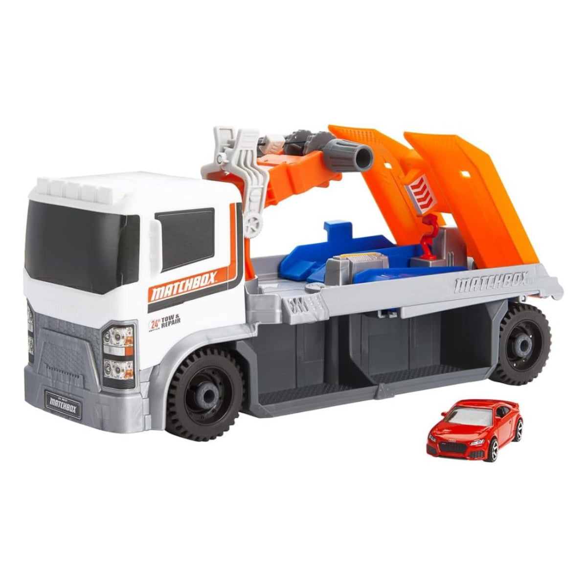 Wedge truckとxy Matchbox Action Driver Tow and Repair Truck with 1:64 Scale Car