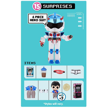 Figura de acción LOL Surprise Boys Arcade Heroes con 15 sorpresas
