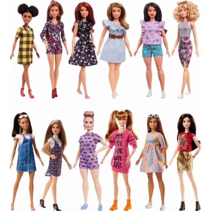 Muñeca Barbie Fashionistas de 12" (variedad)