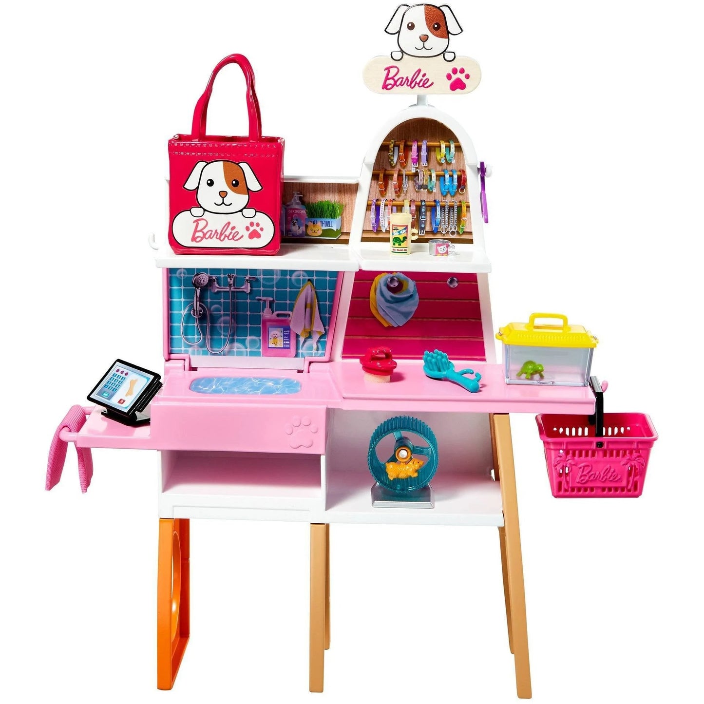 Juego de muñecas Barbie y tienda de mascotas (25 piezas)