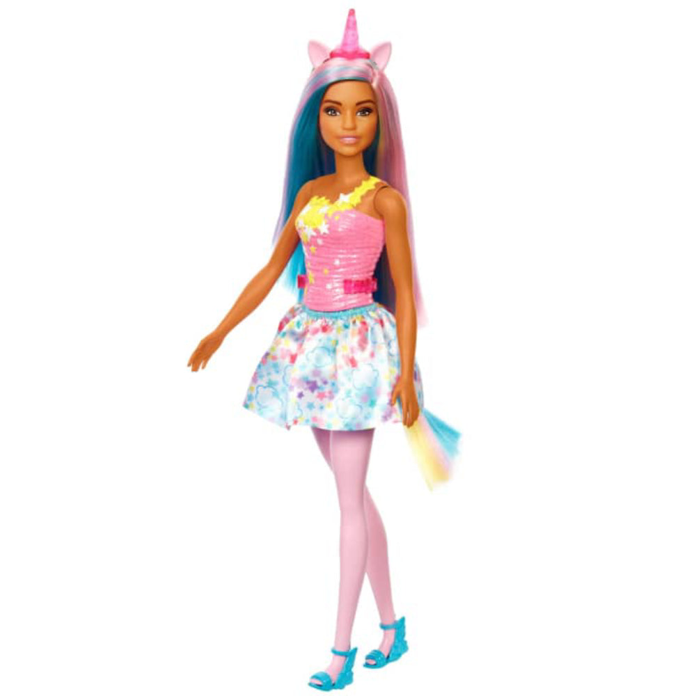 Muñeca Barbie Dreamtopia Unicornio con cabello azul y rosa