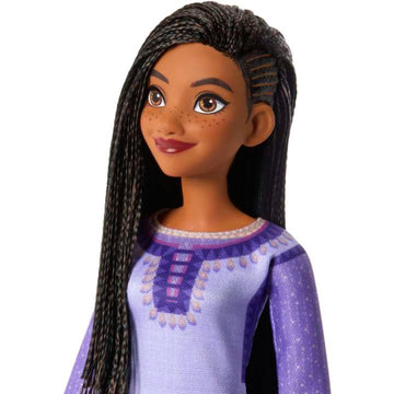 Muñeca articulada de moda con cabello natural Asha de Rosas de Disney Wish