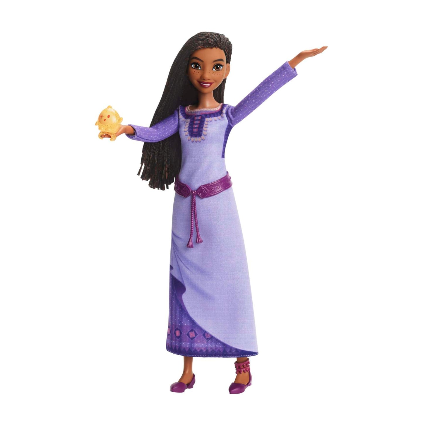 Muñeca de moda y figura de estrella con atuendo extraíble de Asha de Rosas cantante de Disney Wish