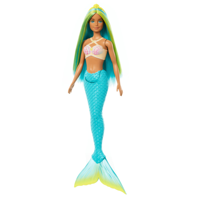 Muñeca Barbie sirena con cabello verde