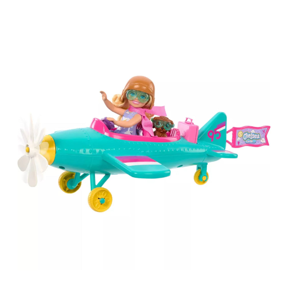 Barbie Chelsea Can Be Plane Doll and Playset with Spinning Propellor and 7 Accessories