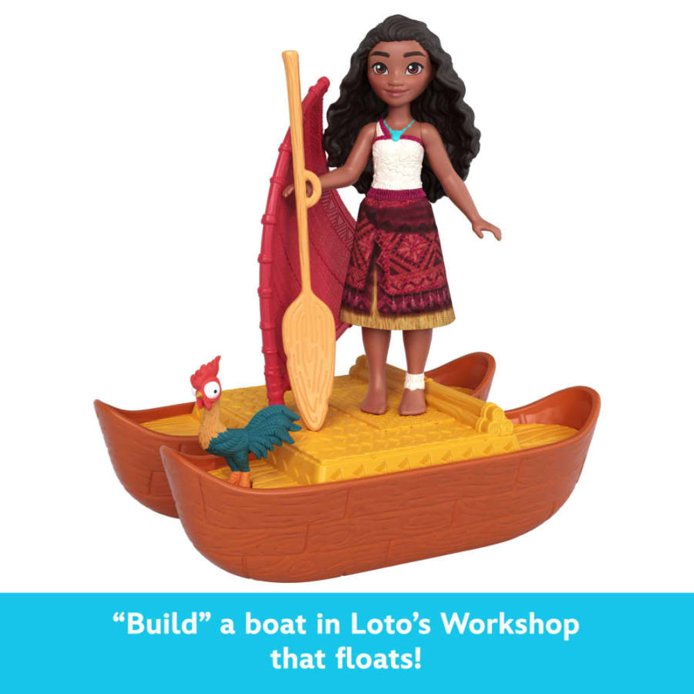 Mattel Disney Moana 2 and Loto's Workshop Playset with 2 Small Dolls