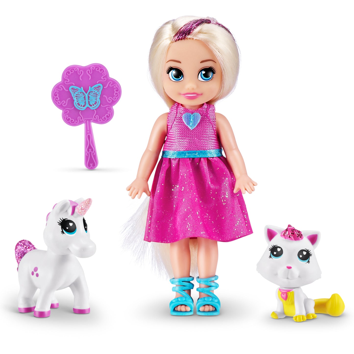 Muñeca de moda Sparkle Girlz de 4,7" con mascotas (variedad)