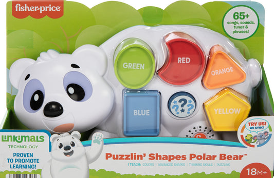 Juguete interactivo de aprendizaje con luces y música en forma de oso polar Puzzlin' Shapes de Fisher-Price Linkimals