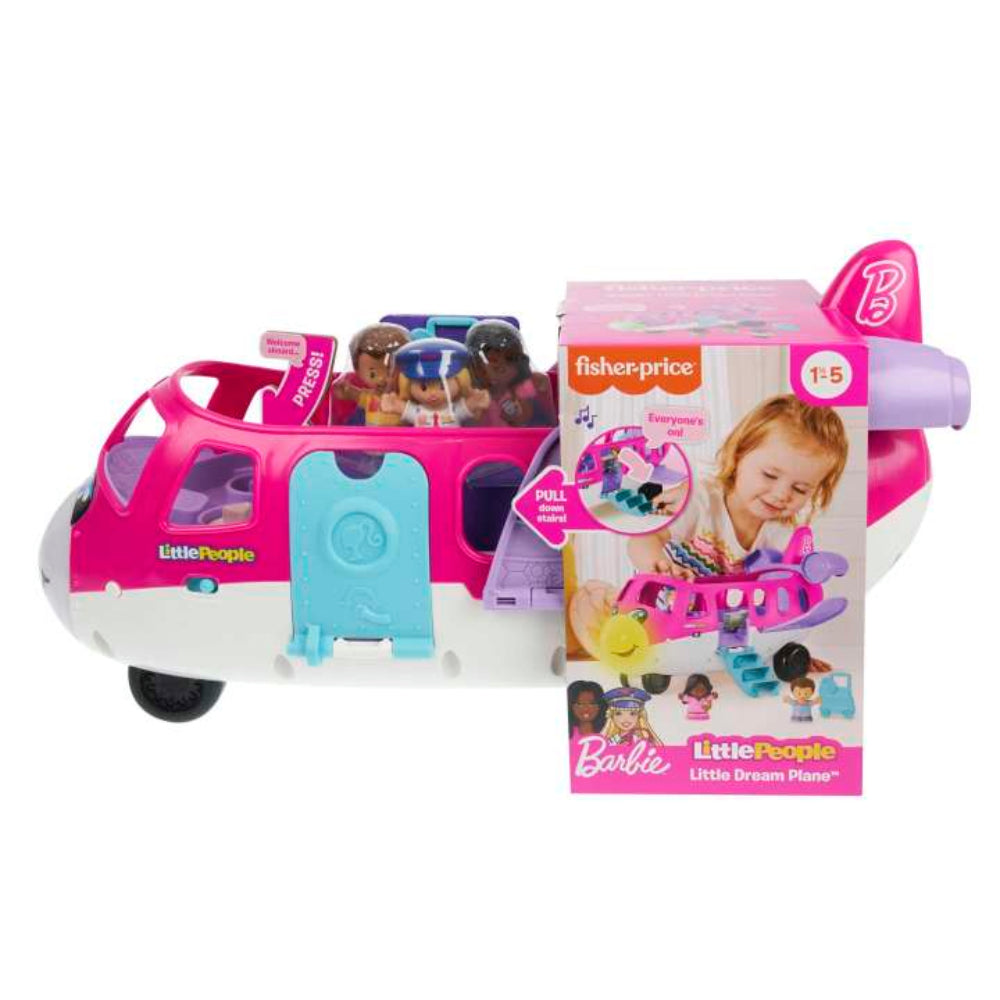 Little People Barbie Toy Airplane with Lights and Music