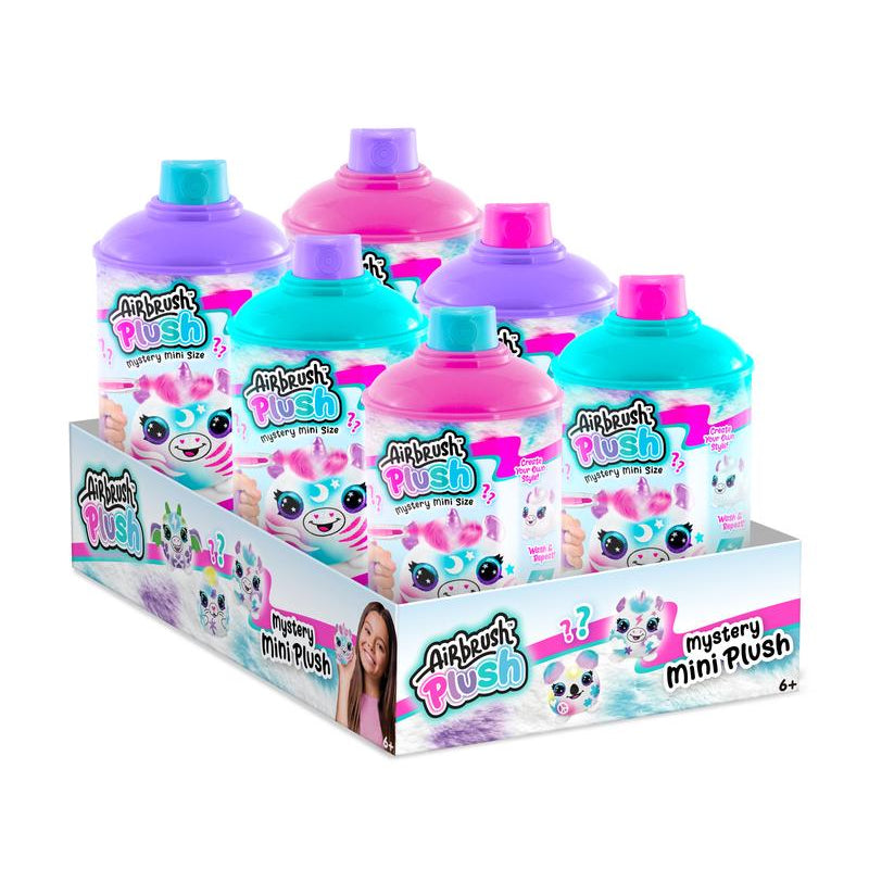 Mini latas de aerosol misteriosas de peluche con aerógrafo Style 4 Ever (paquete de 6) - Surtido