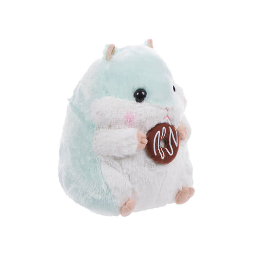 Peluche en forma de donut de 10" de Amuse Happy Cafe Koron, color azul bebé
