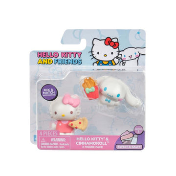 Paquete surtido de 2 figuras de Hello Kitty y sus amigos de 2" con licencia para jugar