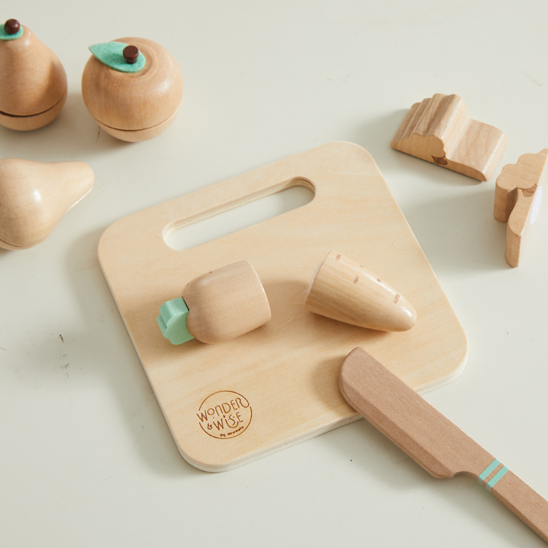 Wonder & Wise Table It Fruit and Veggies Play Set - Natural