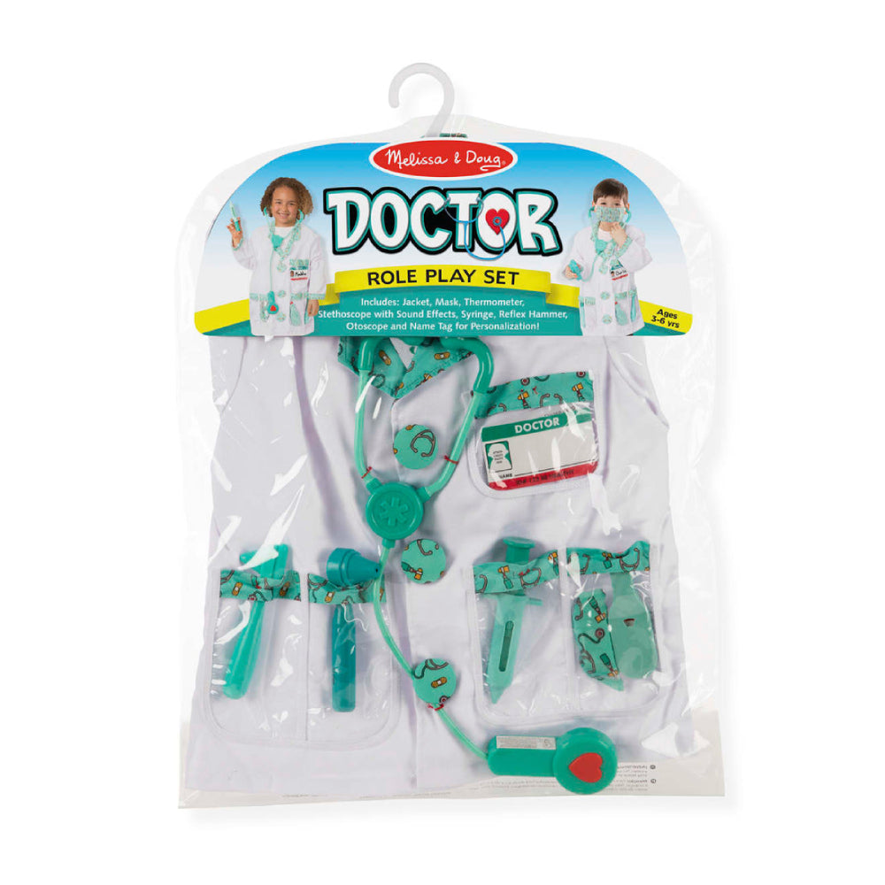 Conjunto de disfraz de médico para juego de rol para niños de Melissa &amp; Doug