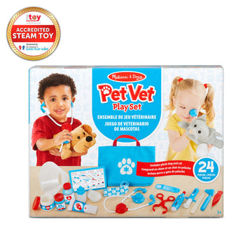 Melissa &amp; Doug - Juego de veterinario para examinar y tratar mascotas (24 piezas)