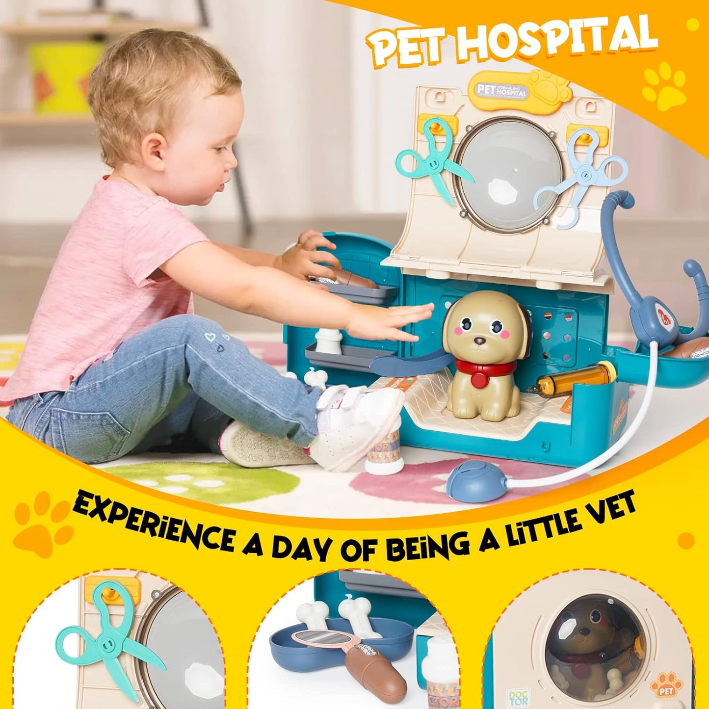 Pretend Play Vet Clinic and Doctor Kit