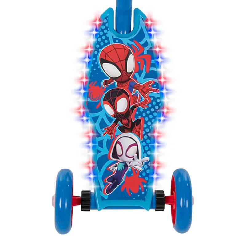 Huffy 28542 Marvel Spidey Preschool Kids Scooter with LED Lights - Blue/Red