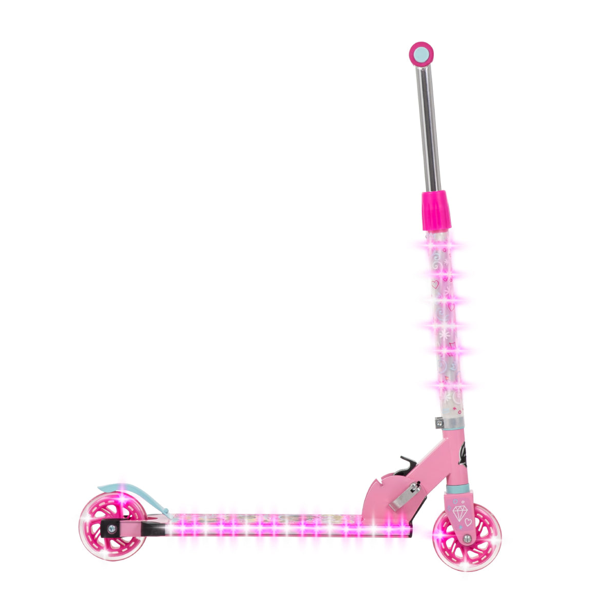 Disney Princess Electro-Light Inline Kick Scooter for Girls - Pink