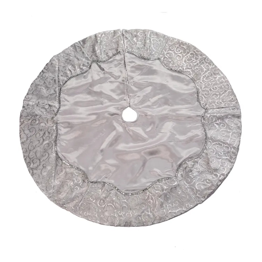 Kurt Adler 48-Inch Silver Satin Tree Skirt