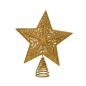 Kurt Adler 10" Un-Lit Leaf Star Treetop - Gold