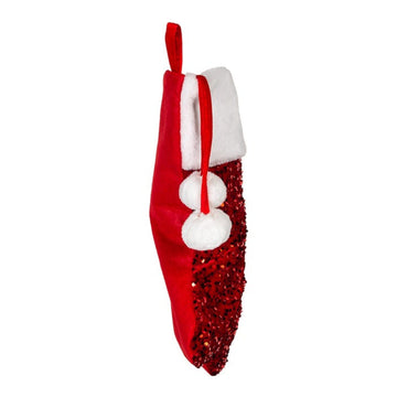 Medias de piel blanca con lentejuelas rojas de 20,5" de Kurt Adler