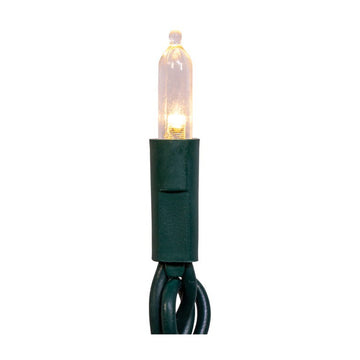 Kurt Adler 50-Light Warm White LED Green Wire Light Set, 25 feet