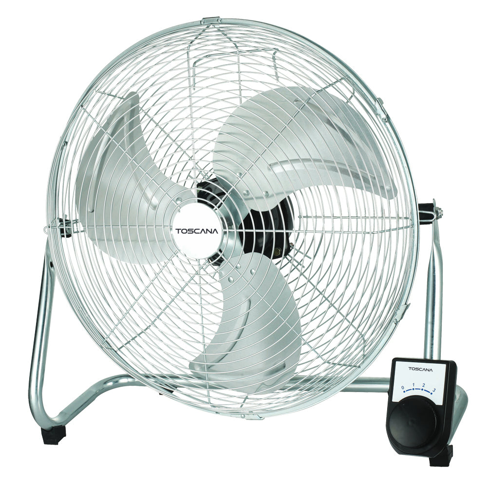 Ventilador Toscana de 18" de alta velocidad y 3 velocidades con asa Cary - Cromado