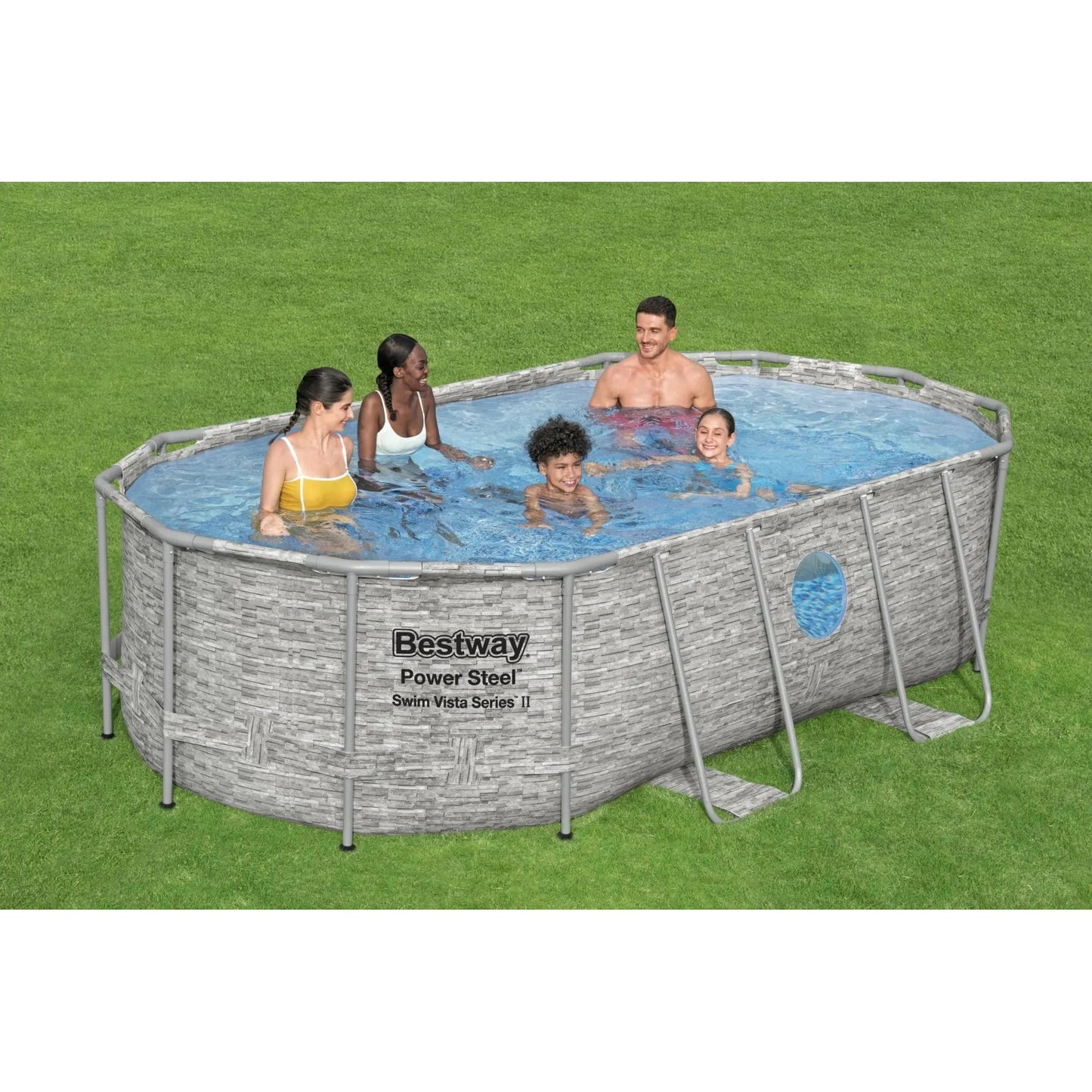 Piscina elevada Bestway Power Steel Swim Vista Serie II de 14' X 8'2" X 39,5"