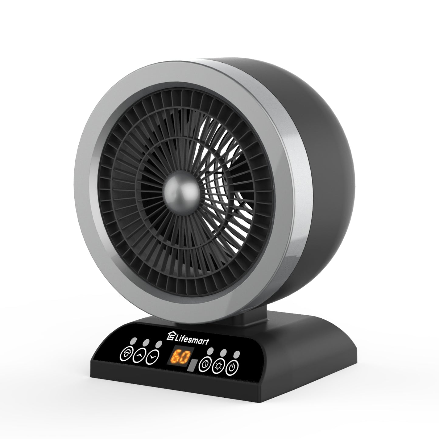 Lifesmart 2-in-1 Digital Fan Heater with Built-in UV-LED Light - Black