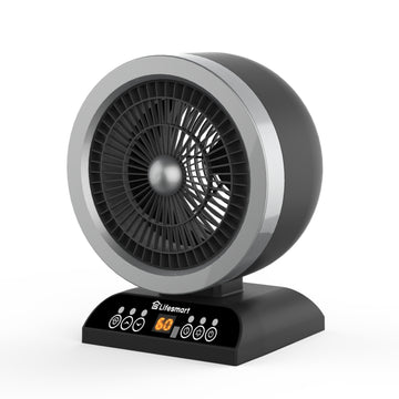 Calefactor digital 2 en 1 Lifesmart con luz LED ultravioleta incorporada, color negro