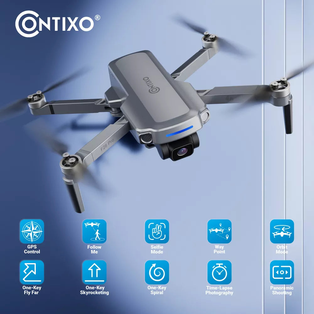 Contixo F28 Pro Foldable Drone with 2K FHD Camera and Carrying Case, White