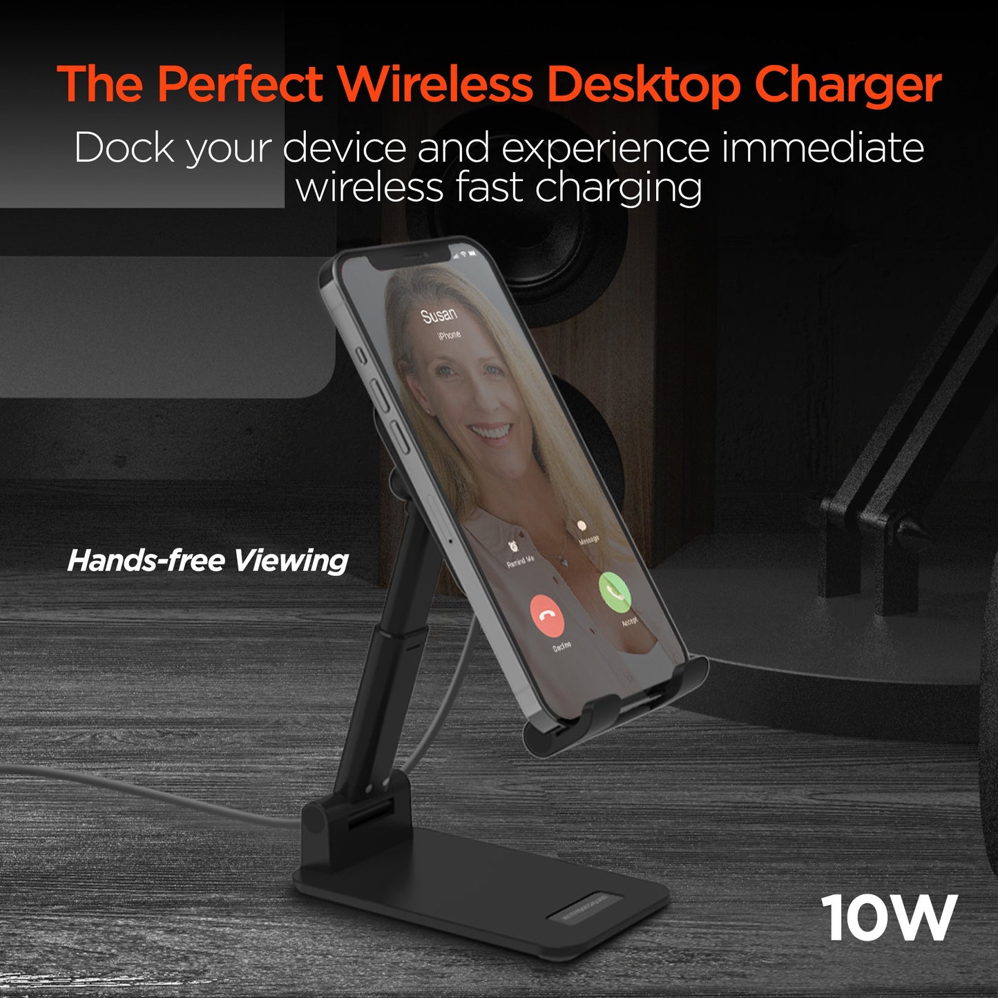 HyperGear Power Fold 10W Wireless Charging Stand - Black