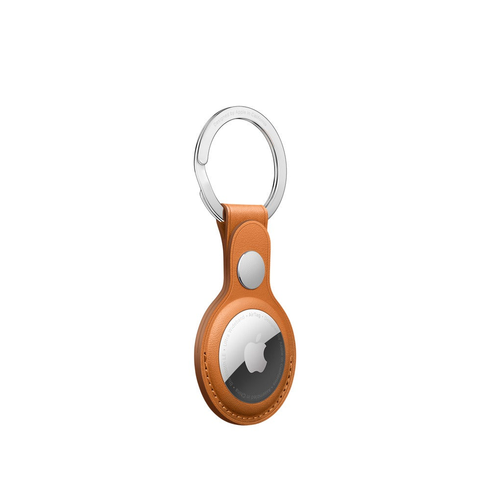 Apple AirTag Leather Key Ring - Golden Brown