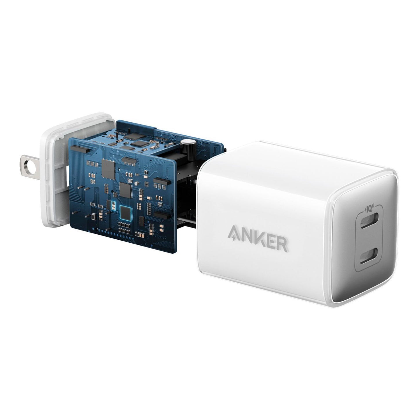 Cargador de pared rápido Anker Powerport III Nano Pro Duo de 40 W con 2 puertos USB-C de 20 W para iPhone y Samsung, color blanco