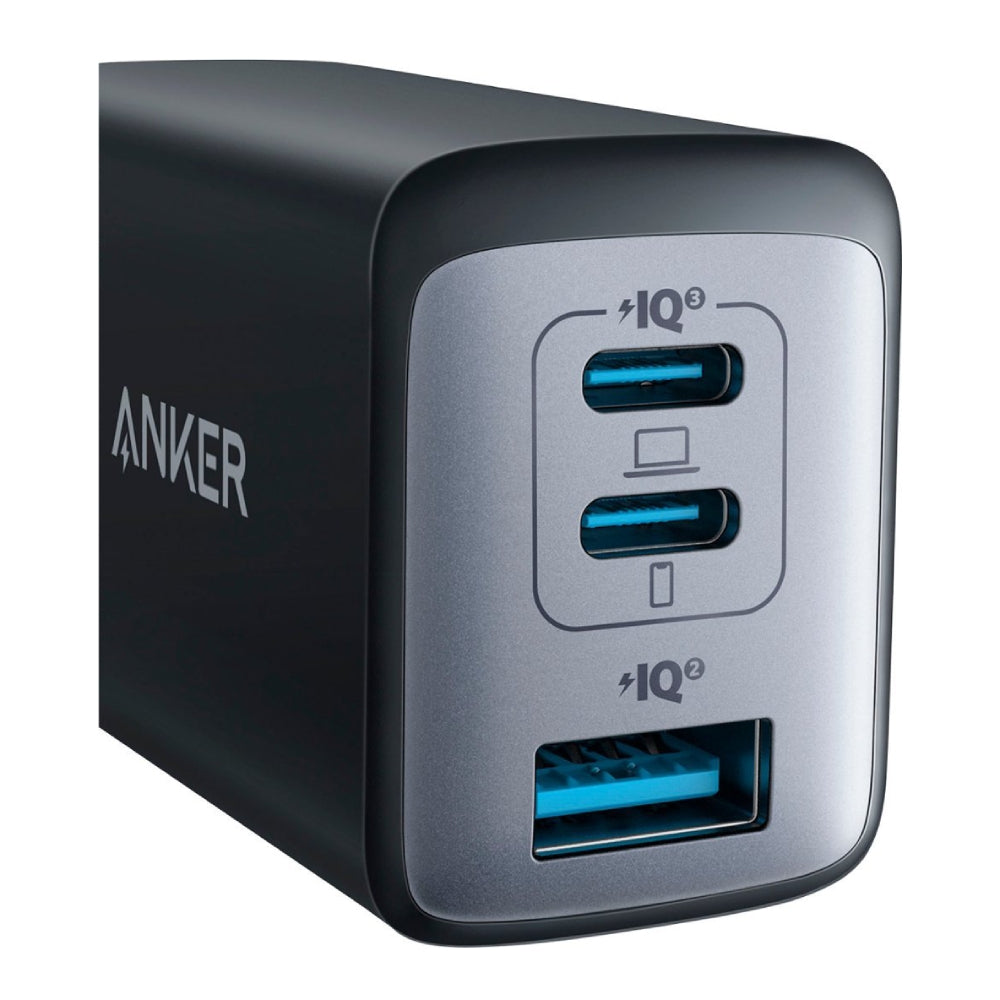 Cargador de pared Anker 735 Nano II GaN con 3 puertos USB y 100 W, color negro