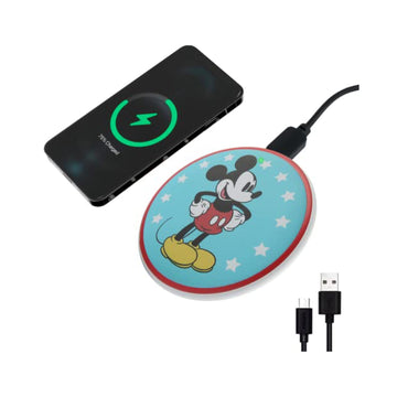 Quest USA Corp Disney Mickey Mouse QI Wireless Charger Portable Charging Station - Mickey Stars