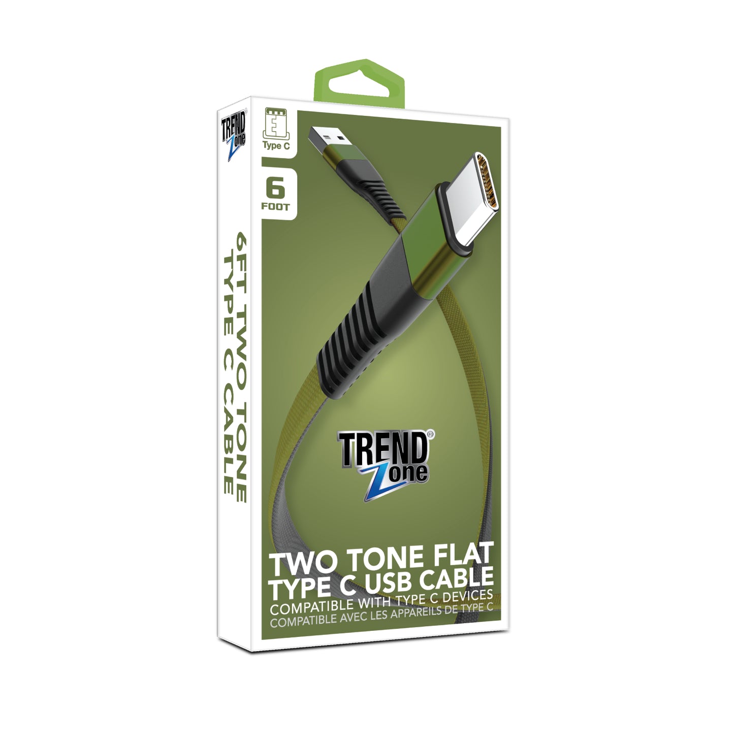 Trend Zone 6 ft 2-Tone Fabric C Type Cable for Mobile Phones - Blue