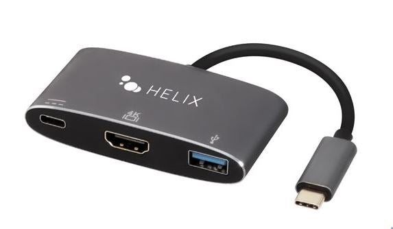 Adaptador concentrador USB HELIX USB-C-USB-A, HDMI 