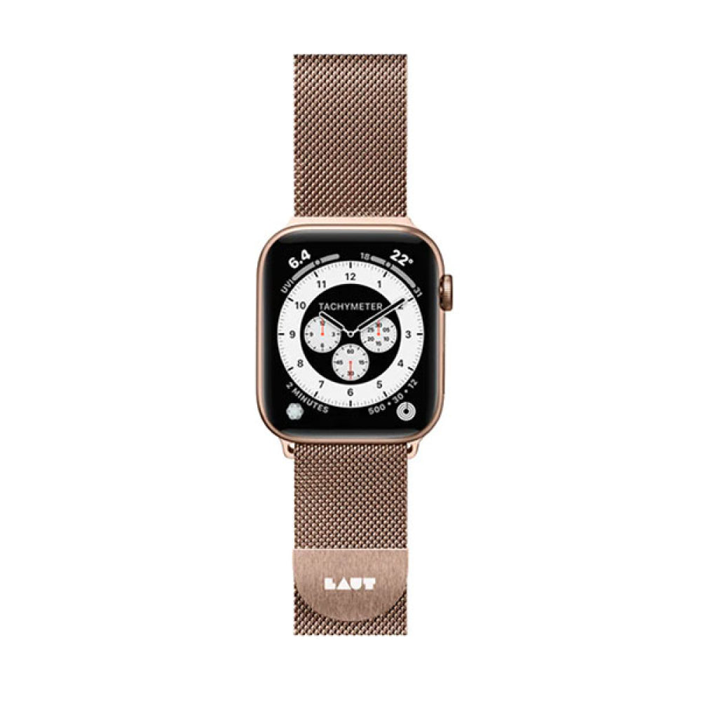 Correa de acero inoxidable Laut para Apple Watch de 42, 44, 45 y 49 mm, color dorado