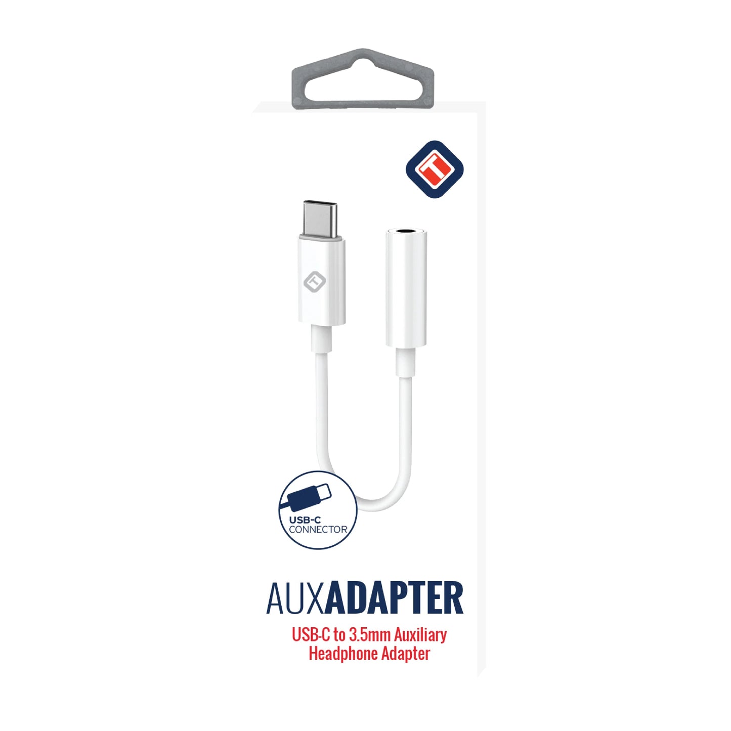 Tekya USB-C to 3.5mm Auxiliary Headphone Adapter - White