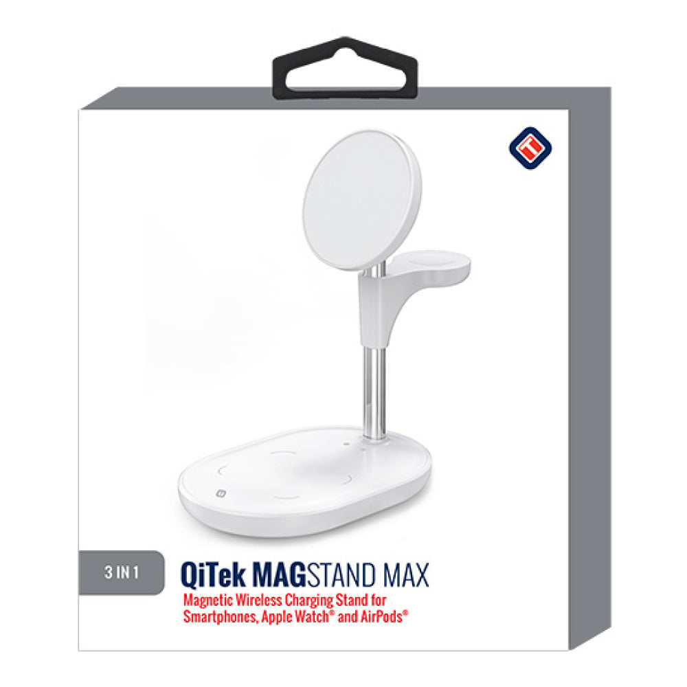 Tekya Qitek 3-in-1 Magnetic Wireless Charging Stand - White