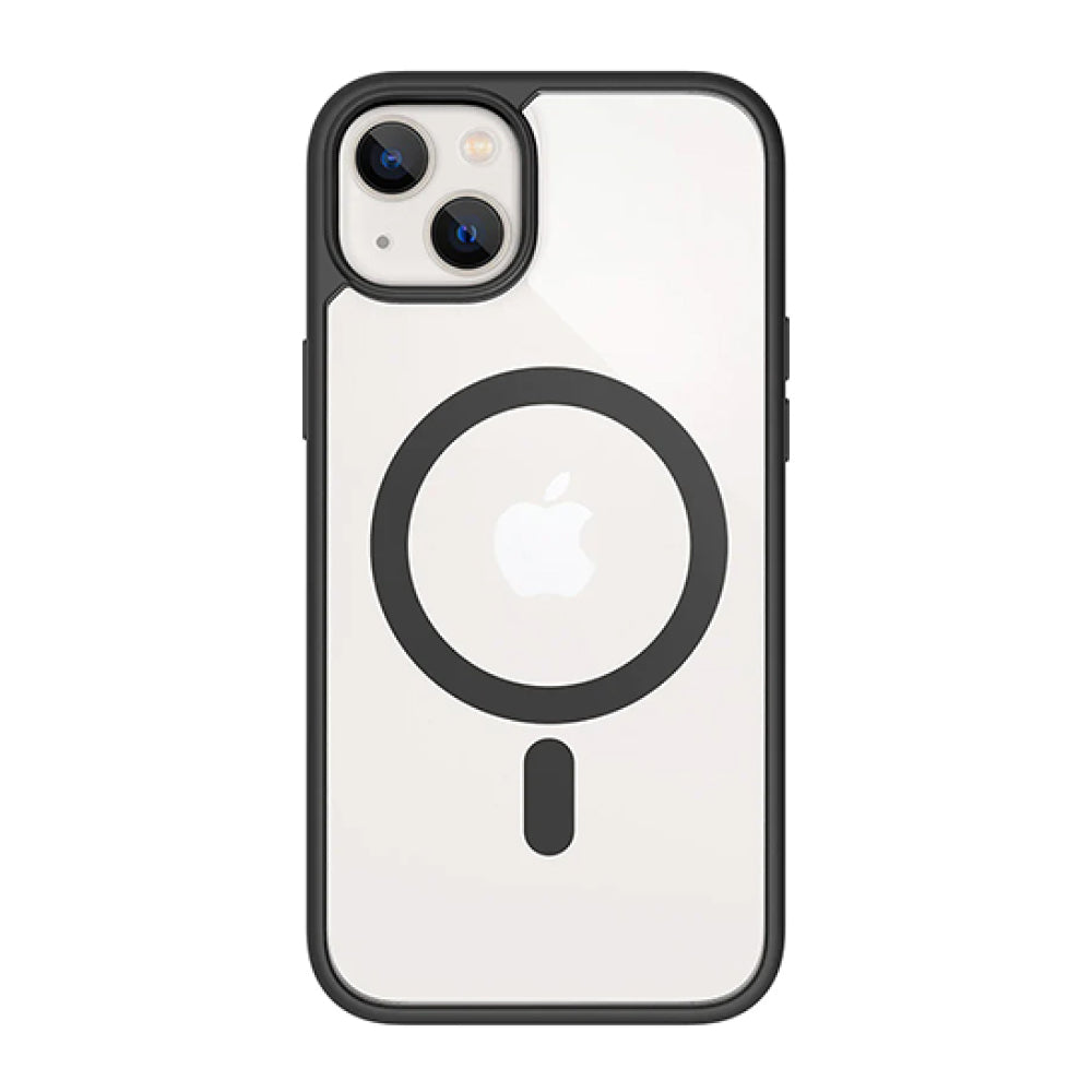 Funda Prodigee Magneteek con MagSafe para iPhone 14 Plus, negra/transparente