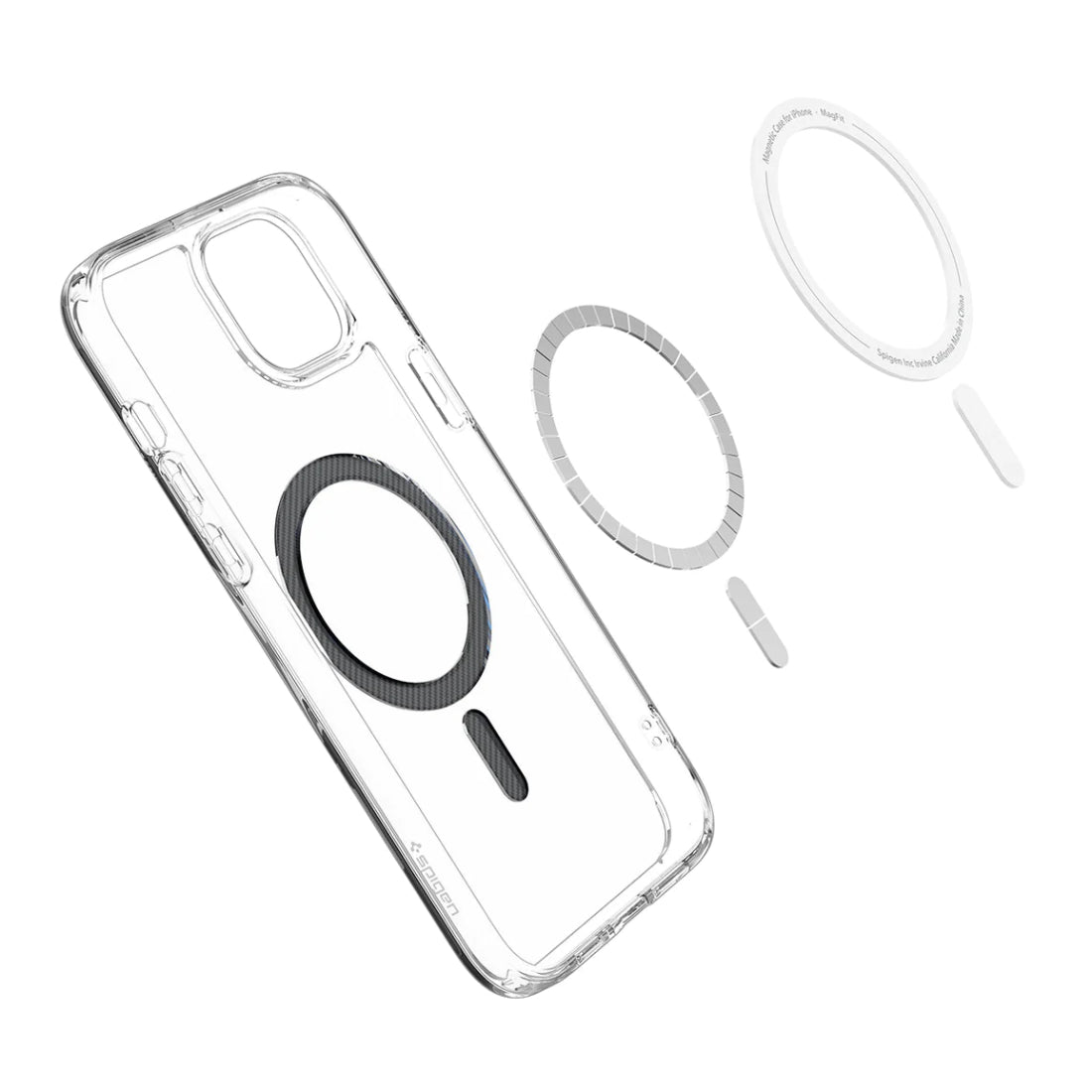 Funda híbrida Spigen Crystal para iPhone 15, color blanco