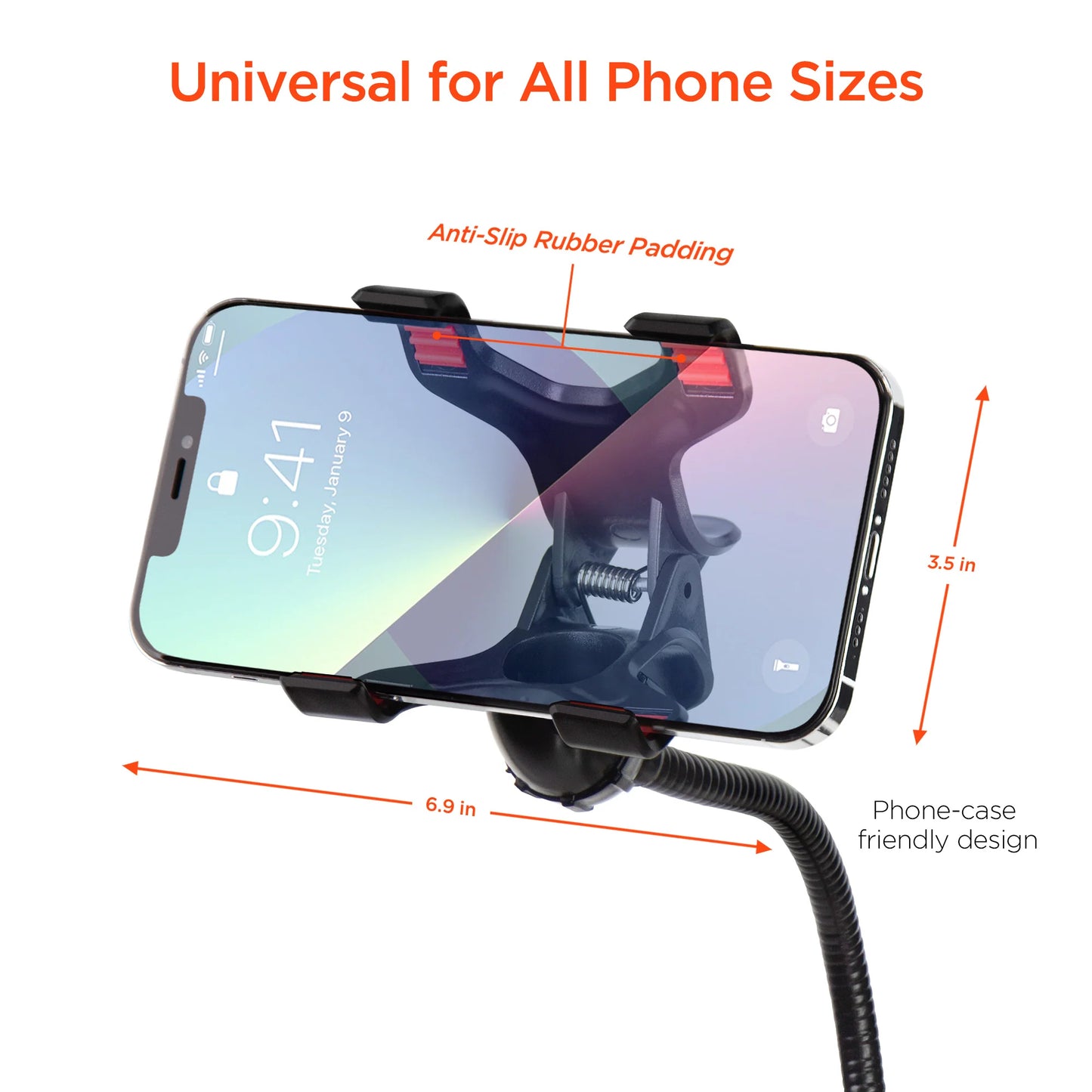 HyperGear ClipGrip Flexible Hands-Free Phone Mount - Black