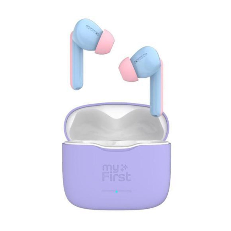 Auriculares Bluetooth para niños myFirst FH8505SACC01 CareBuds con límite de volumen seguro - Mezcla de algodón de azúcar