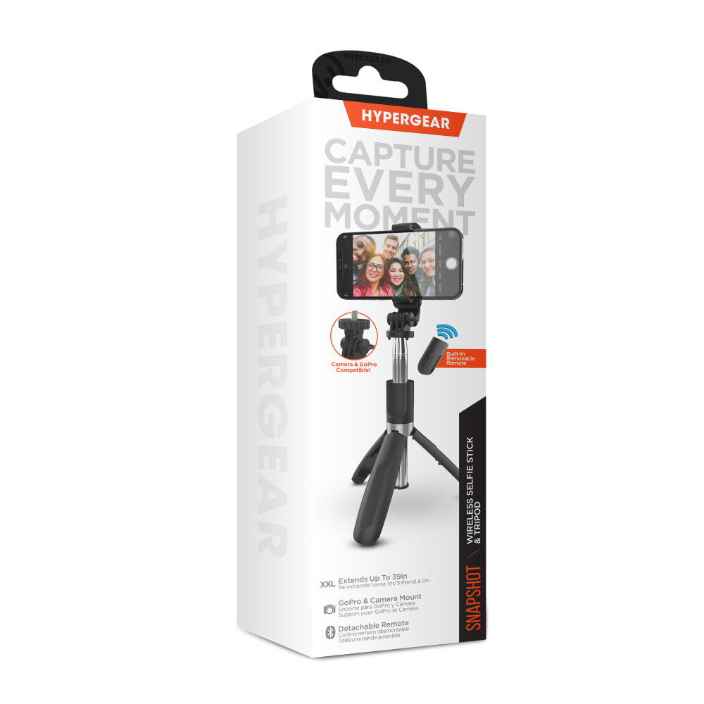 HyperGear SnapShot Wireless Selfie Stick with Tripod - Black