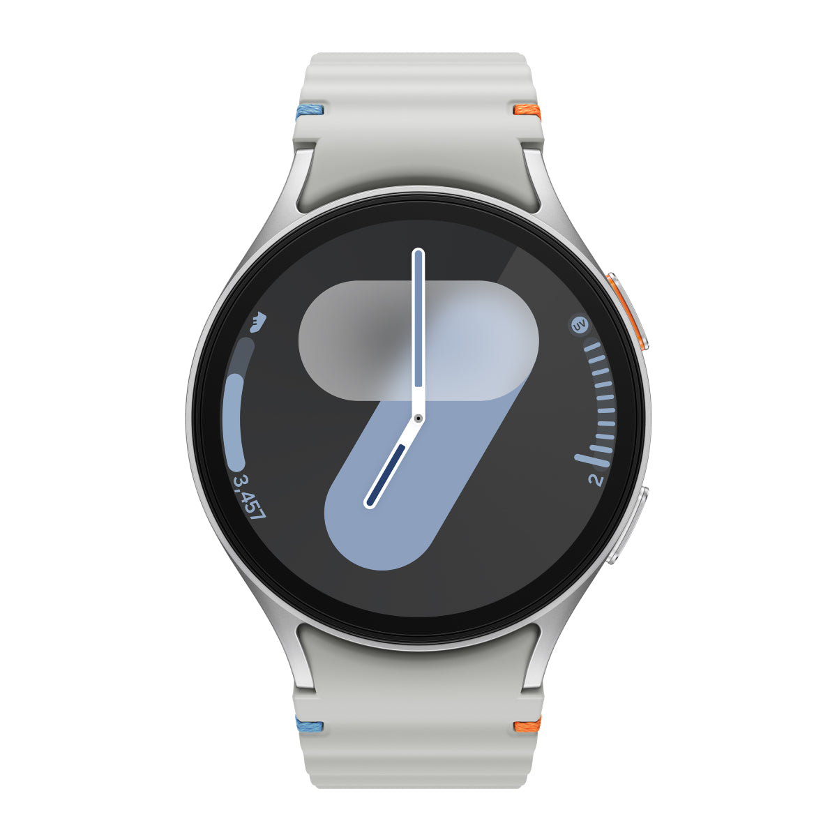 Reloj inteligente Samsung Galaxy Watch7 de 44 mm con caja de aluminio plateada y correa blanca - Bluetooth